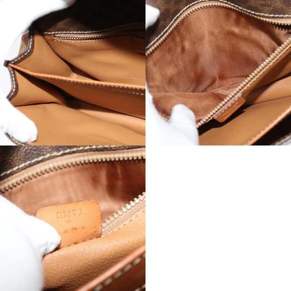 CELINE Macadam Canvas Shoulder Bag Pvc Leather Brown Gold - Picture 12 of 12